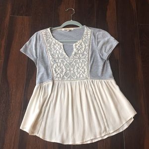 Cotton and lace top